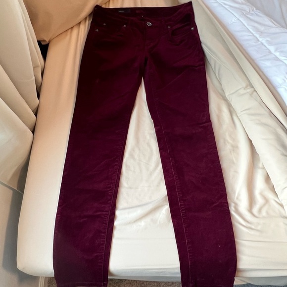 Kuth From The Kloth Womens Skinny Corduroy Pocket Diana Pants Currant Red Size 6 - Picture 1 of 4